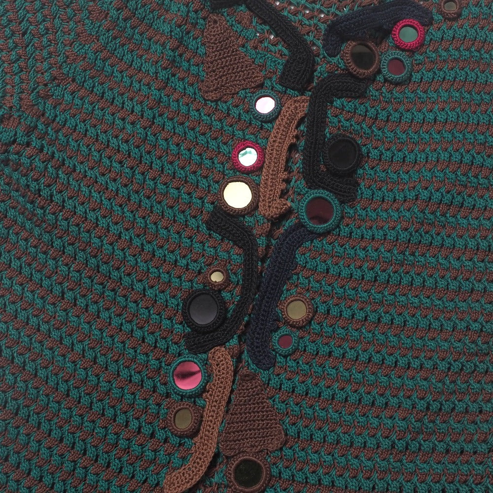 PRADA cardigan knit Green brown Women 40
