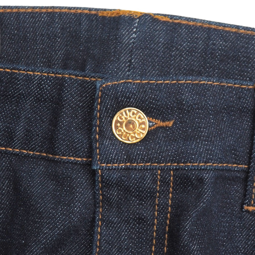 GUCCI Denim pants Cotton denim Indigo Gold Women 38