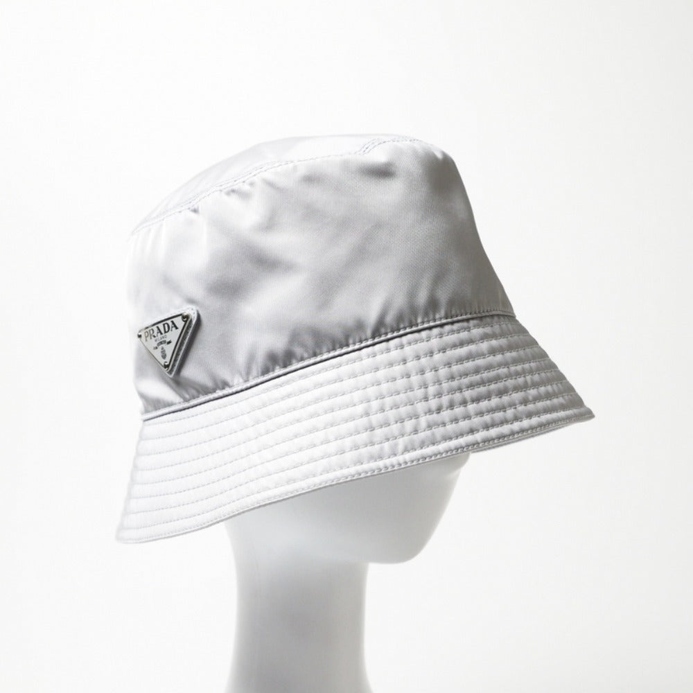 PRADA hat 100% recycled polyamide Silver gray type 1HC137 2DMI Women M/58cm