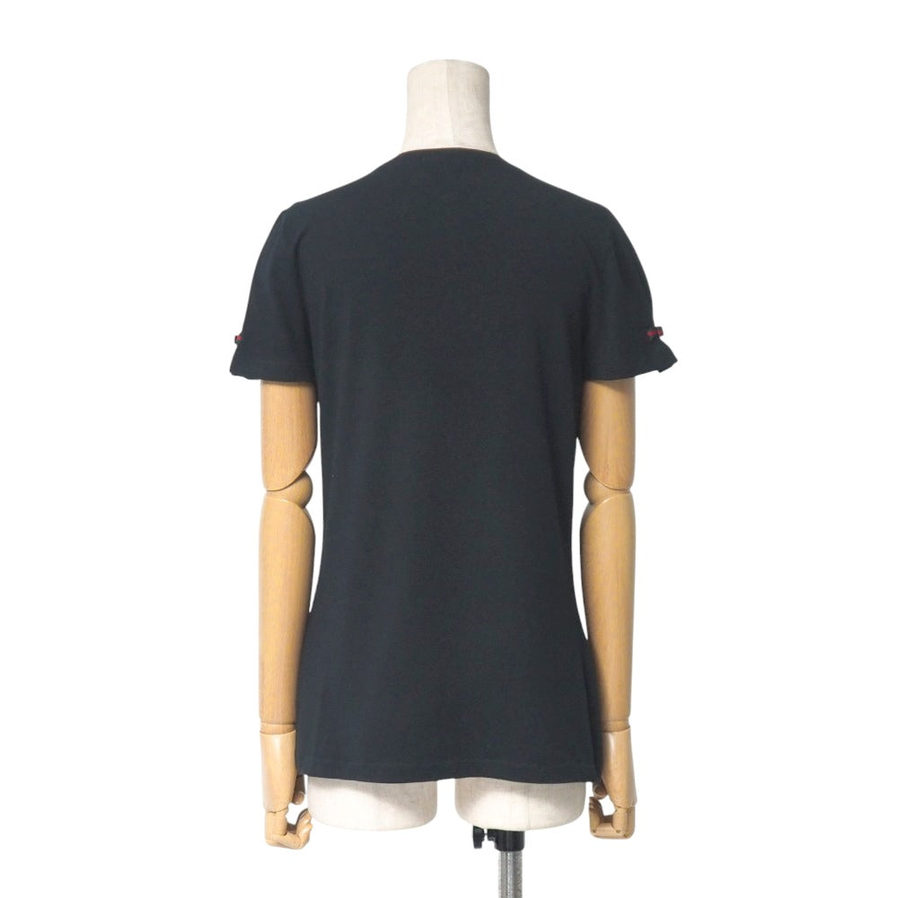 GUCCI Short sleeve T-shirt 90% cotton, 10% polyurethane Black Green Red Gold 271596 X8326 Women M