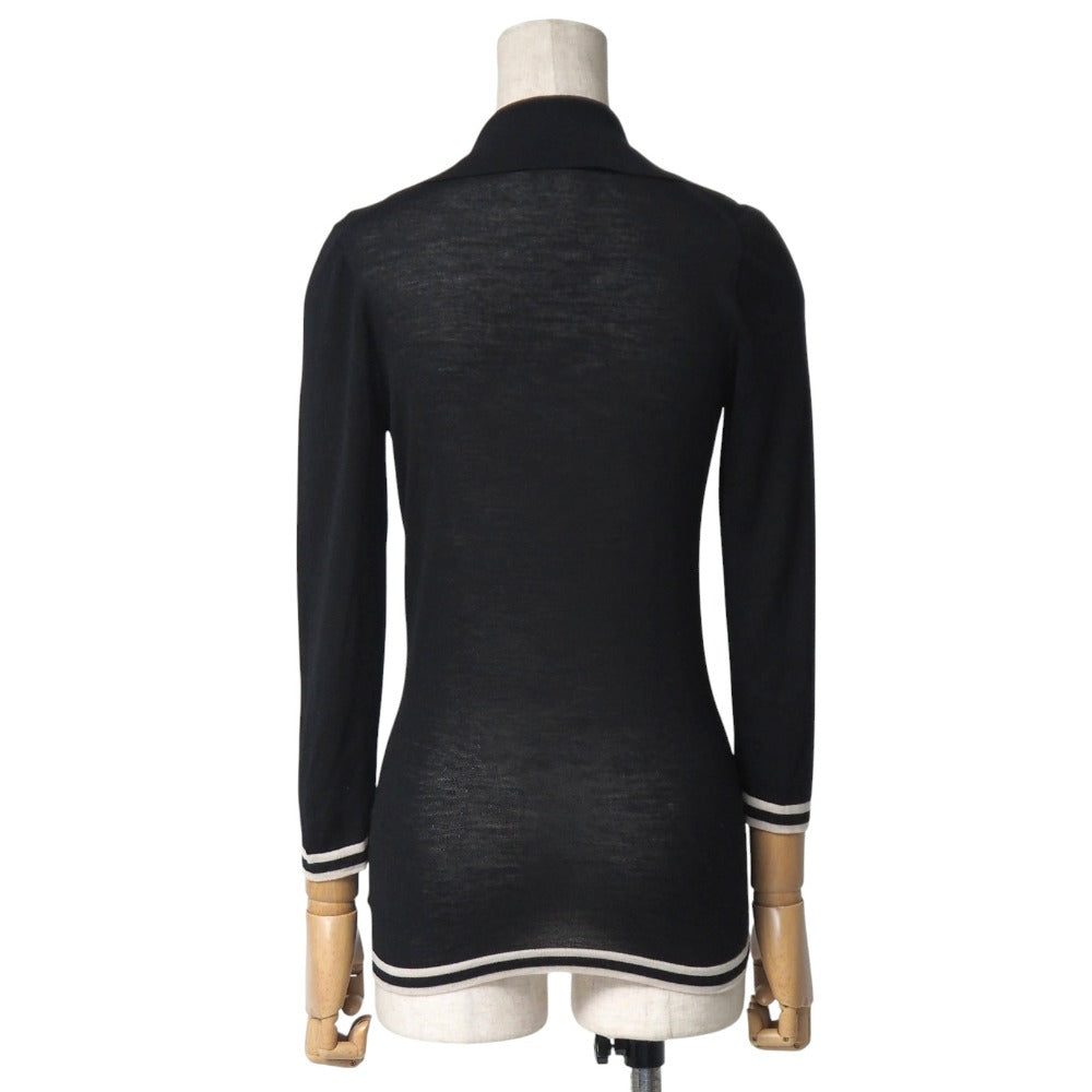 GUCCI knit 100% wool Black x Beige 164857 S