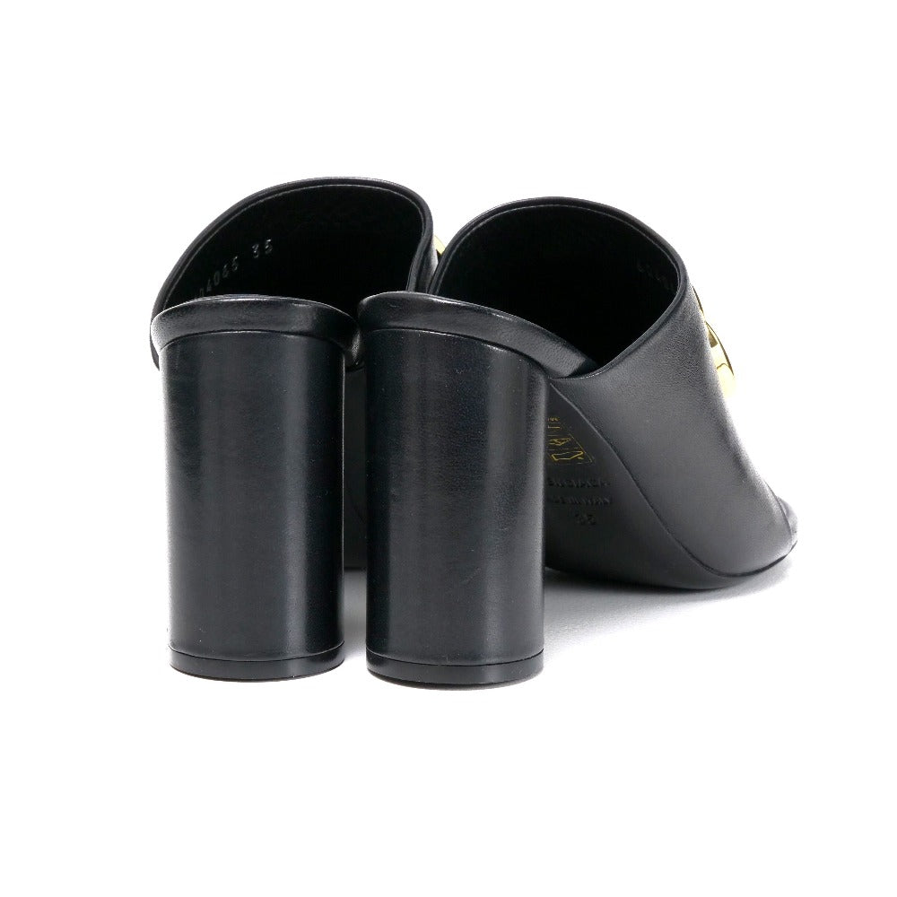 BALENCIAGA Sandals leather Black gold 604065 35