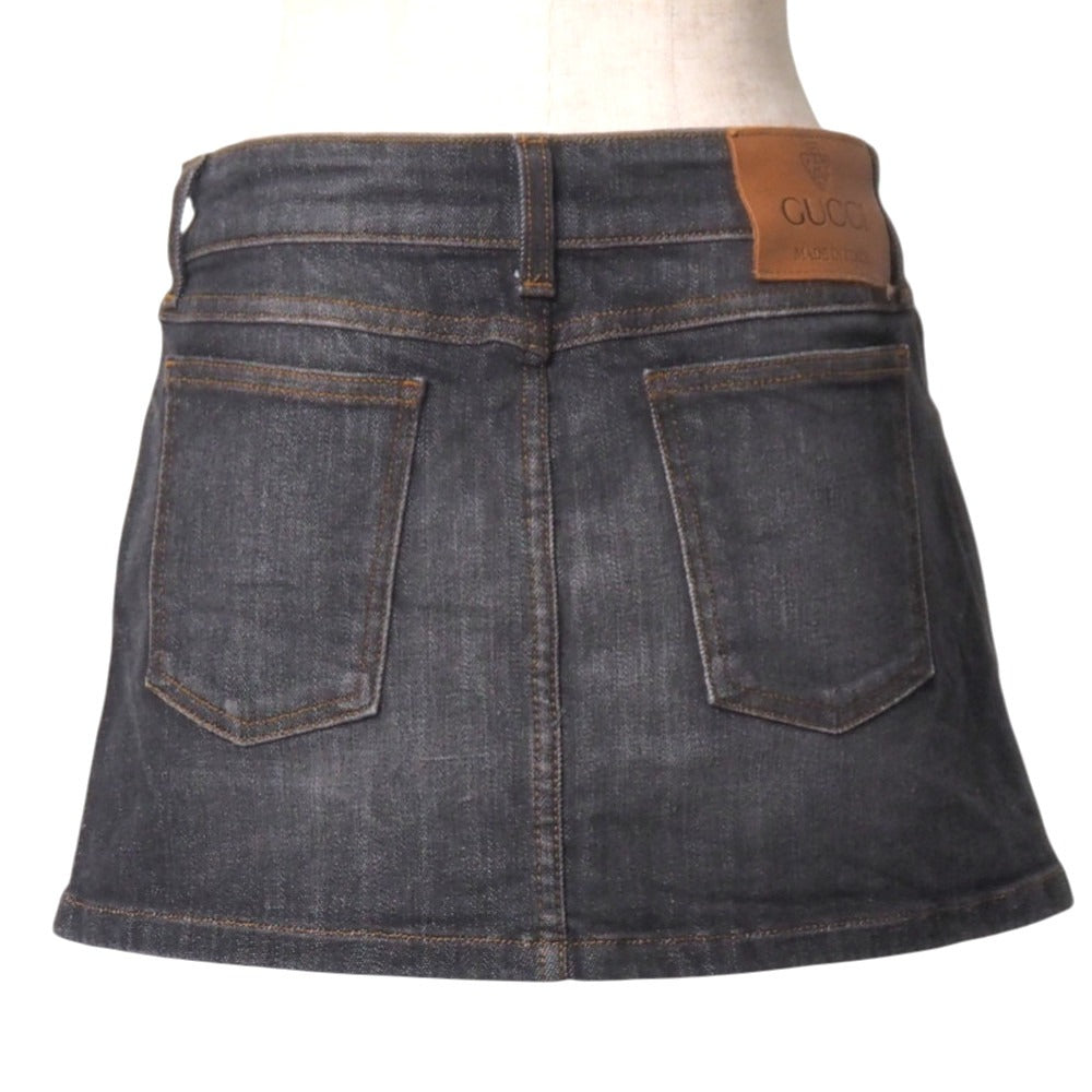 GUCCI Mini skirt cotton Black type 166827 XZ007 40