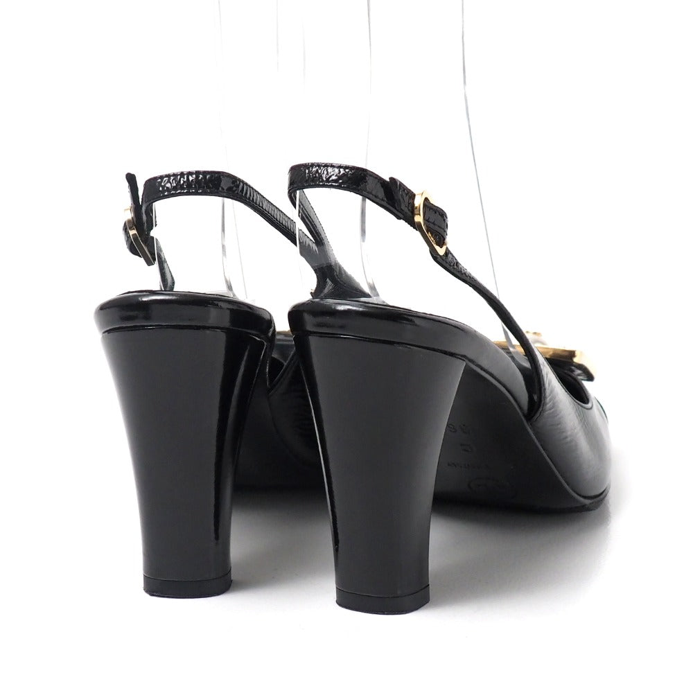 CHANEL pumps leather black 36 C