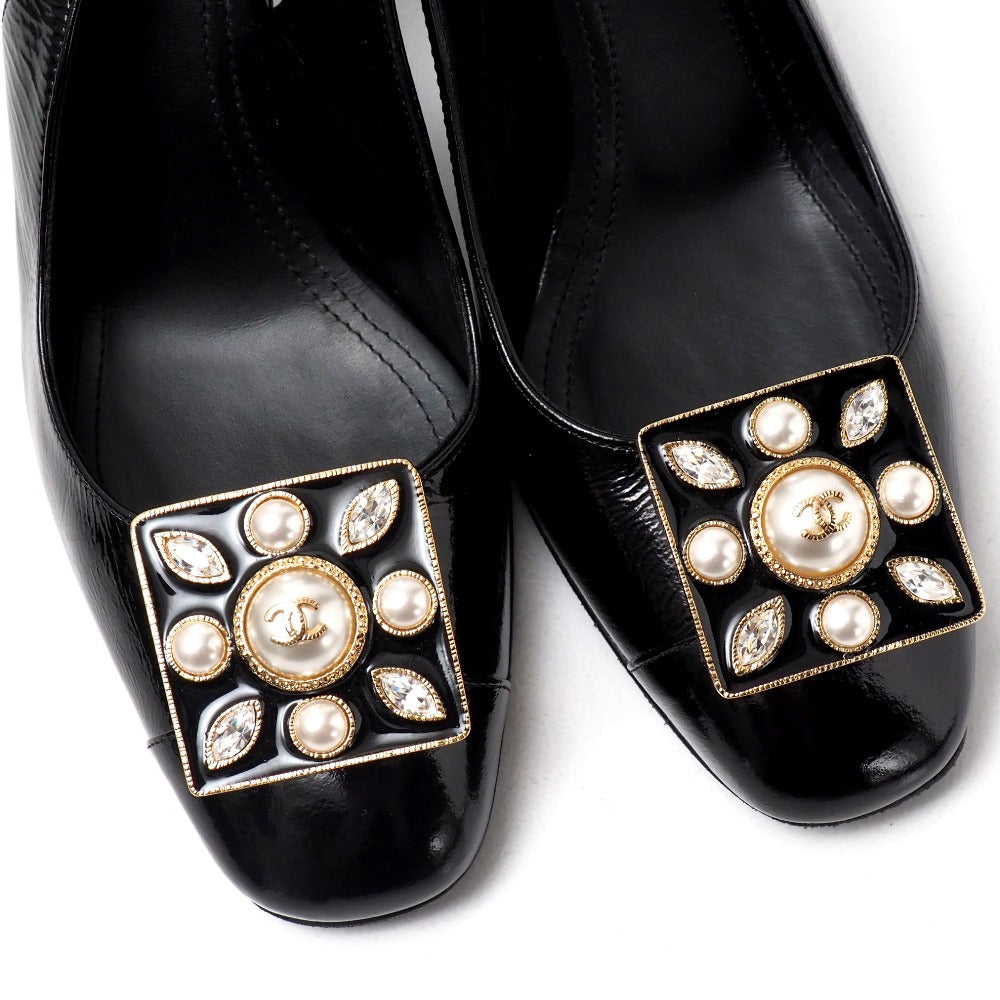 CHANEL pumps leather black 36 C