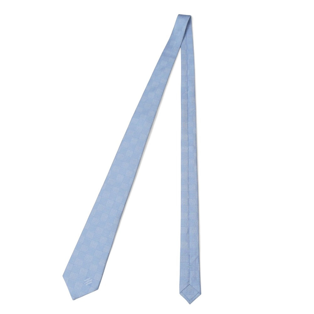 LOUIS VUITTON tie Damier Heritage Tie ããã¨ ããªãã¼ã¸ ãã¯ã¿ã¤ 100% silk Light blue M96633 S