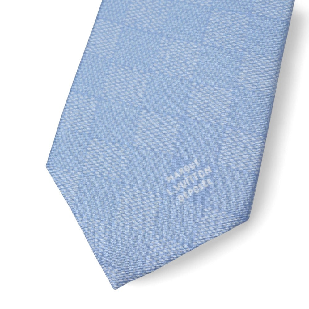 LOUIS VUITTON tie Damier Heritage Tie ããã¨ ããªãã¼ã¸ ãã¯ã¿ã¤ 100% silk Light blue M96633 S