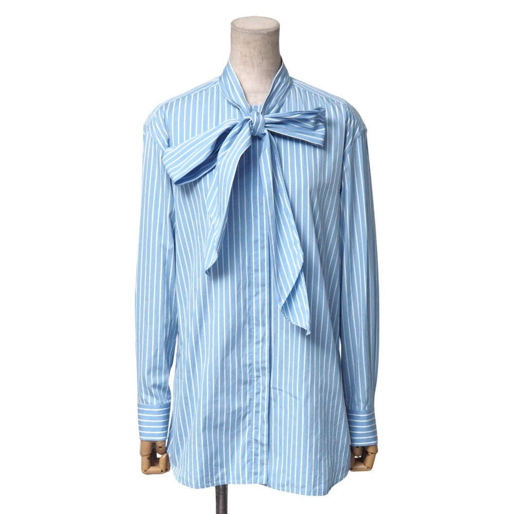 CELINE Long sleeve shirt cotton Blue x white 2C821085S 34