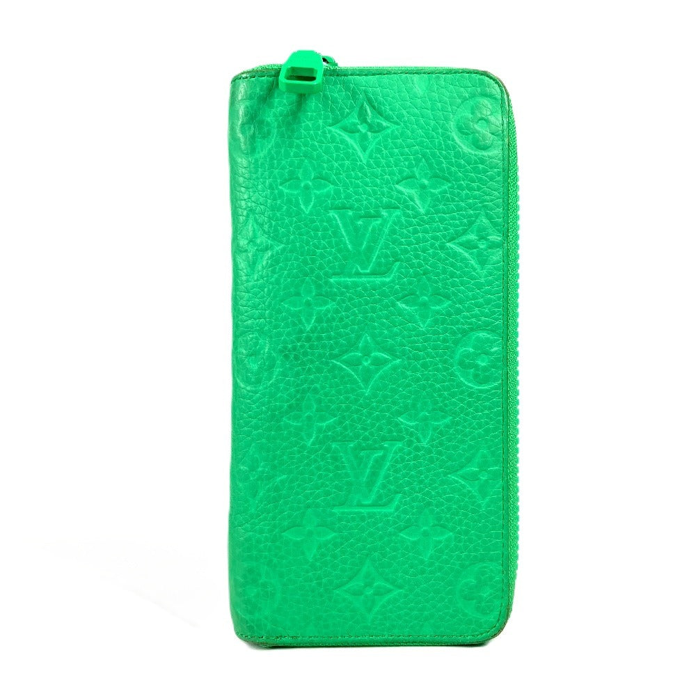 LOUIS VUITTON Long Wallet Purse M81549 Taurillon Clemence Leather green Monogram Taurillon Clemence Zippy Wallet Vertical unisex(Unisex)