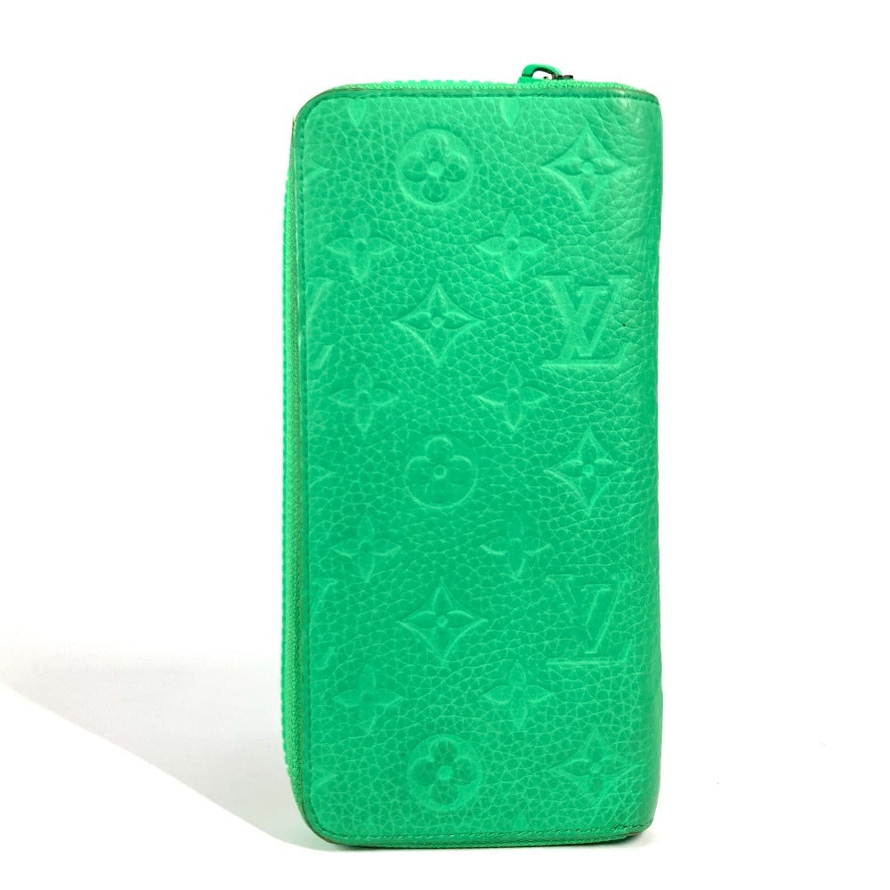 LOUIS VUITTON Long Wallet Purse M81549 Taurillon Clemence Leather green Monogram Taurillon Clemence Zippy Wallet Vertical unisex(Unisex)