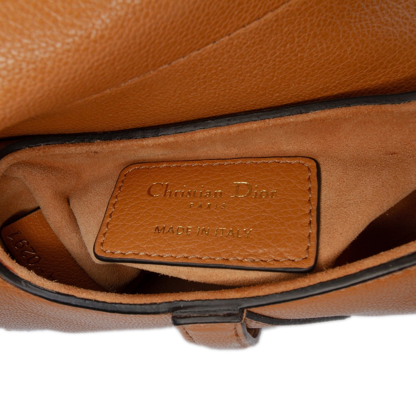 Brown Dior Micro Goatskin Saddle Bag Satchel