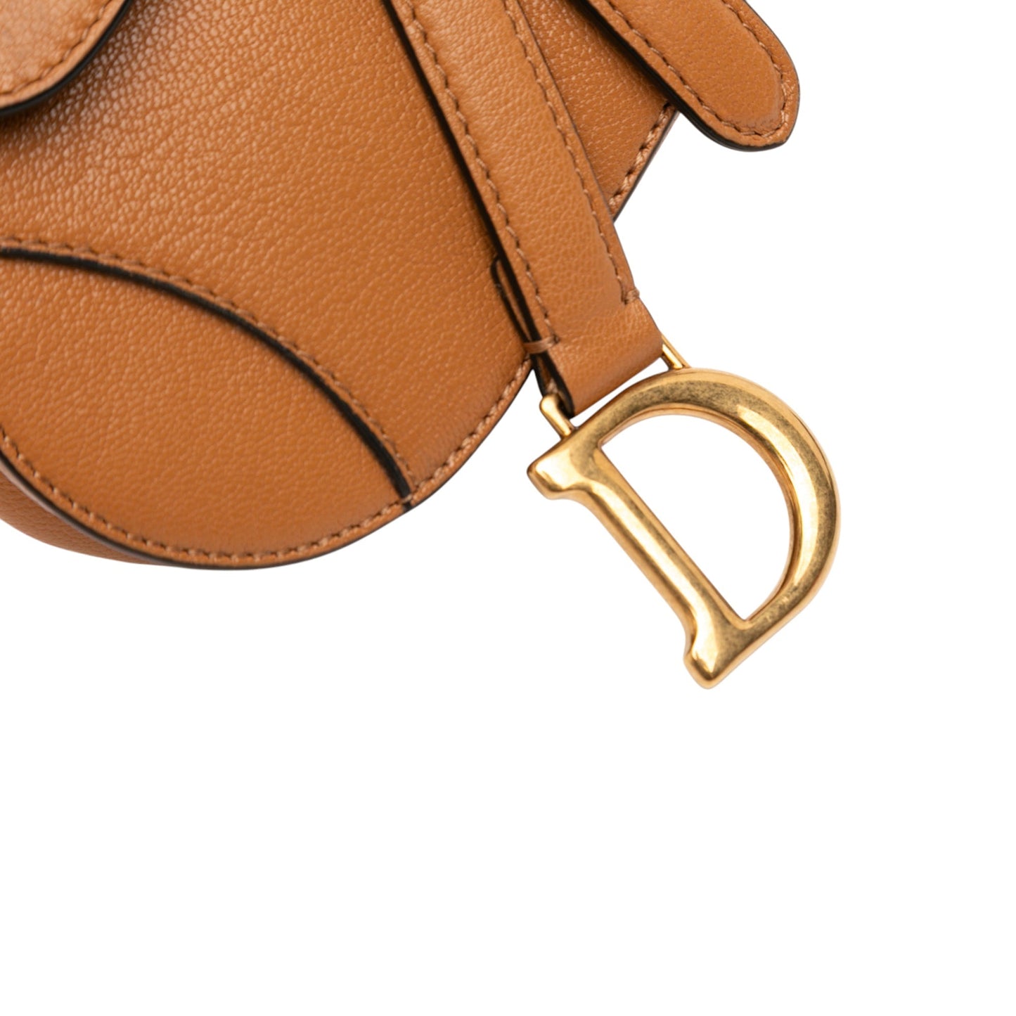 Brown Dior Micro Goatskin Saddle Bag Satchel