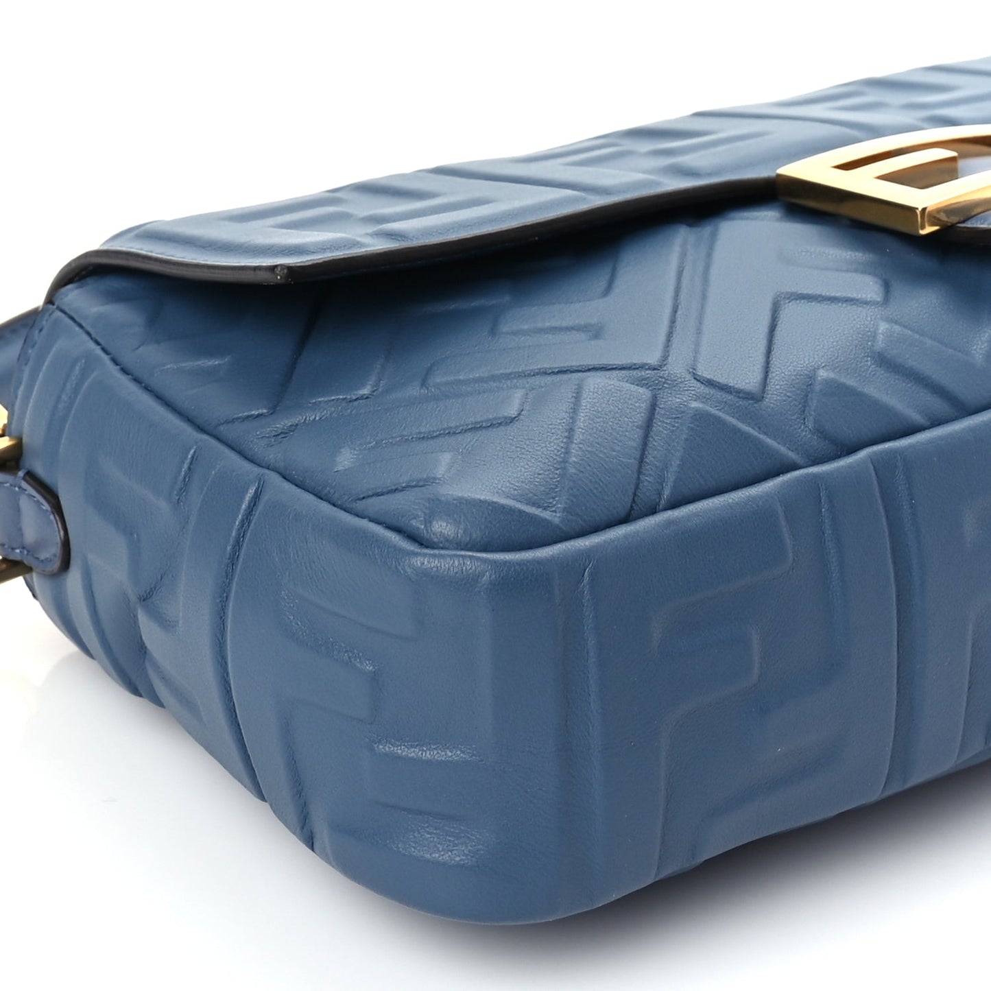 Fendi Nappa FF 1974 Embossed Baguette Mirto