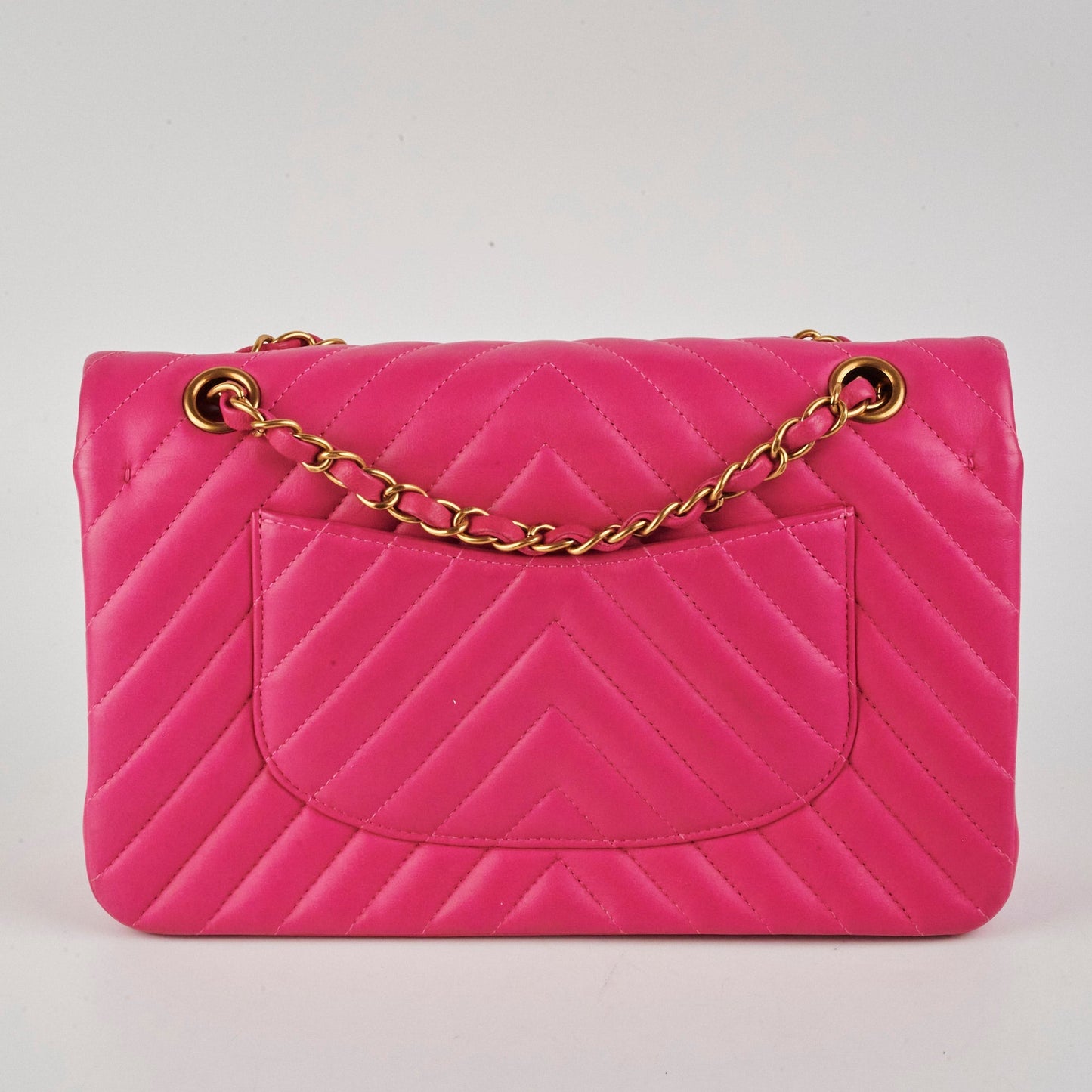 Chanel Medium Classic Flap Chevron Lambskin Pink
