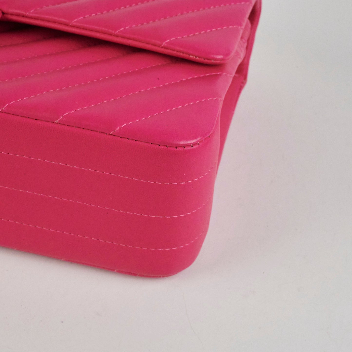 Chanel Medium Classic Flap Chevron Lambskin Pink
