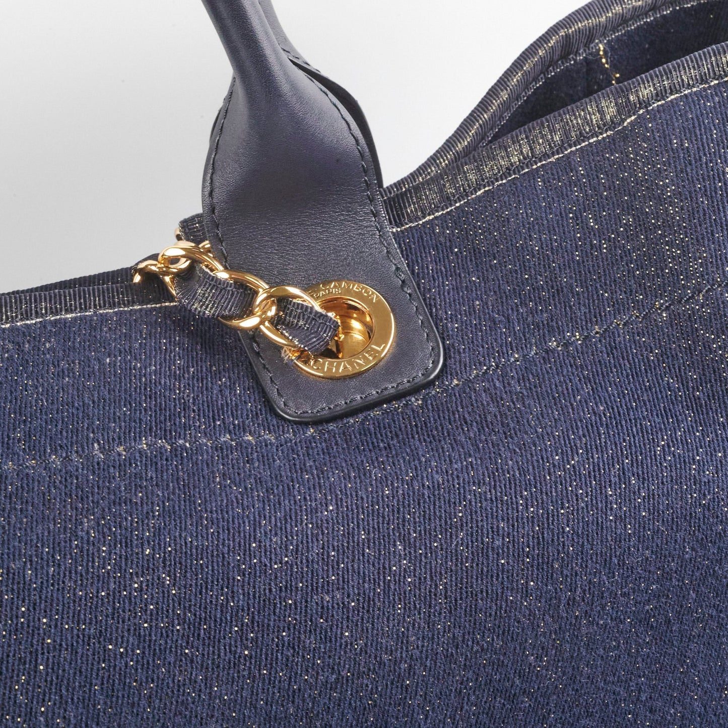 Chanel Deauville Tote Navy/Gold