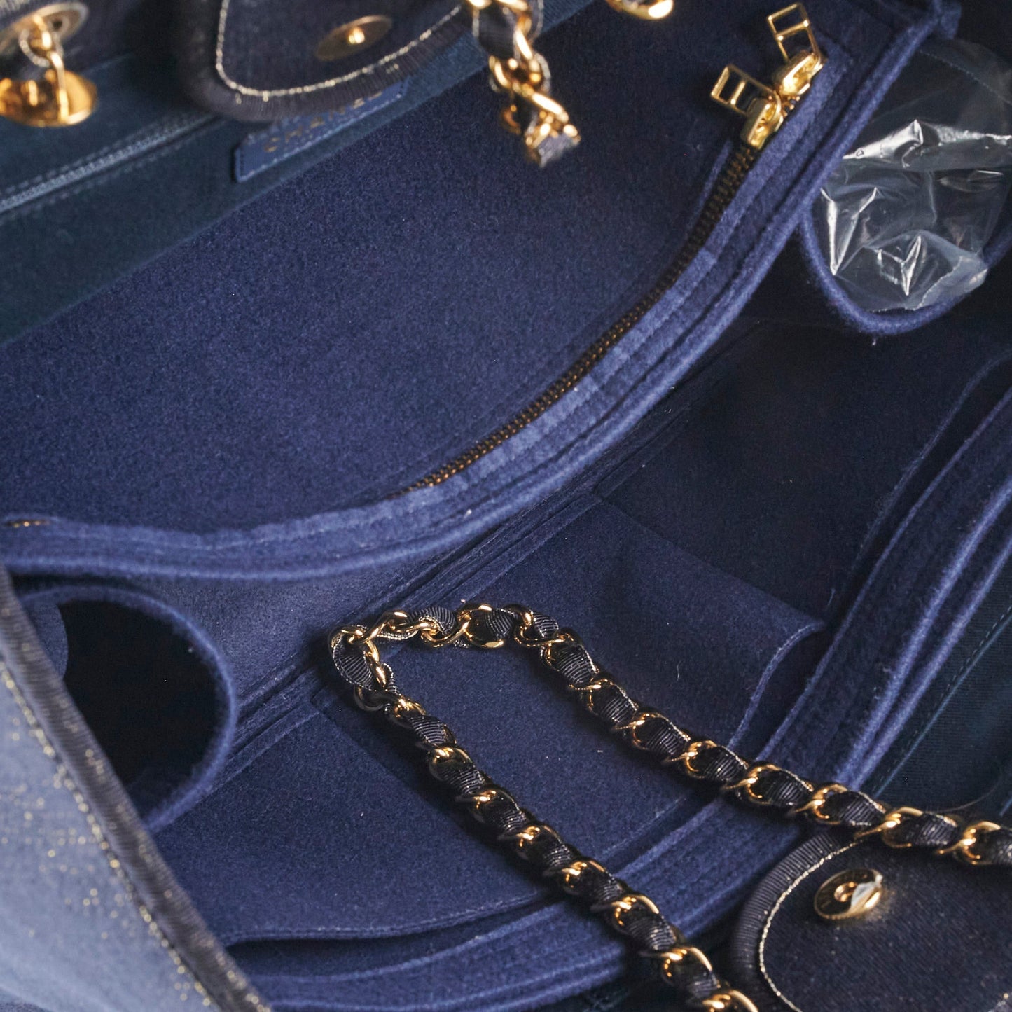 Chanel Deauville Tote Navy/Gold