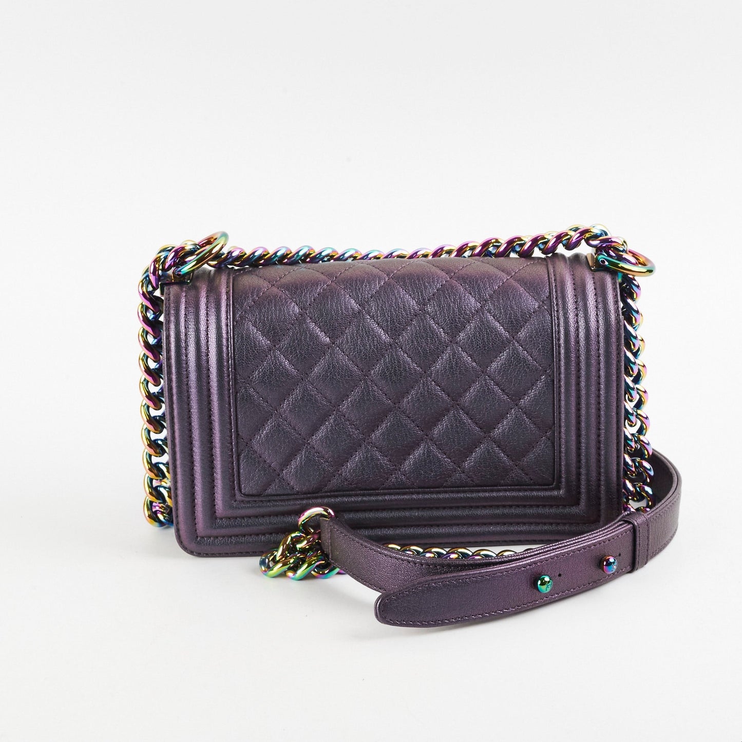 Chanel Small Boy Mermaid Iridescent Purple
