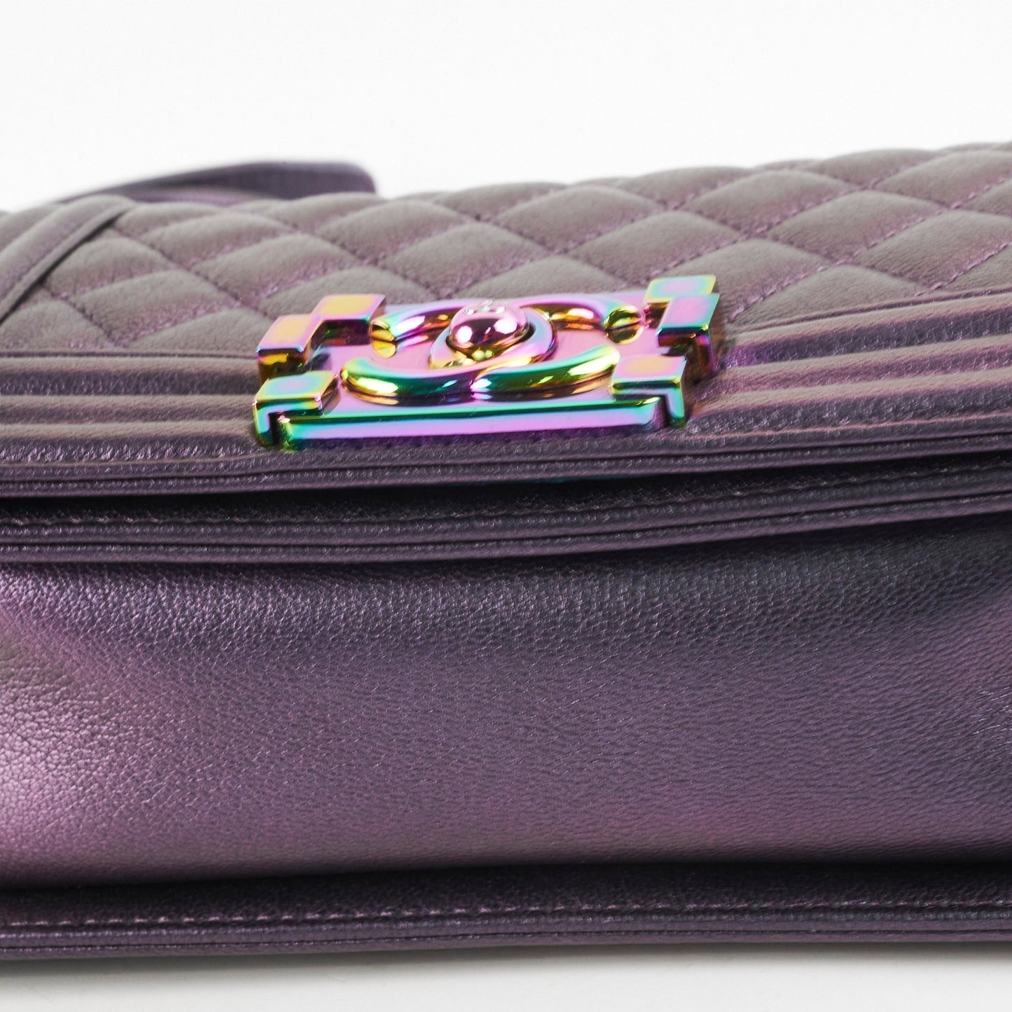 Chanel Small Boy Mermaid Iridescent Purple