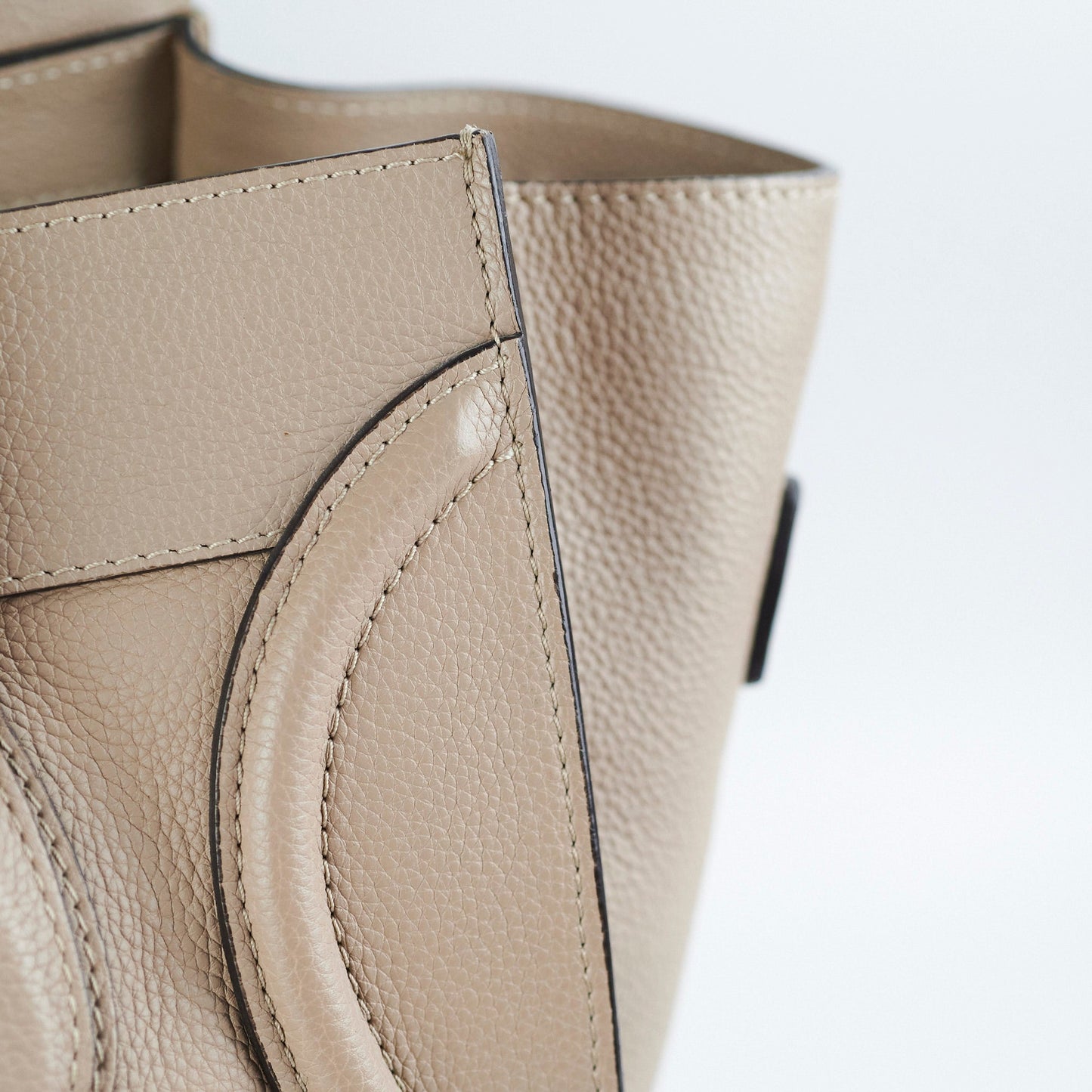 Luxury CELINE Micro Luggage Tote Beige