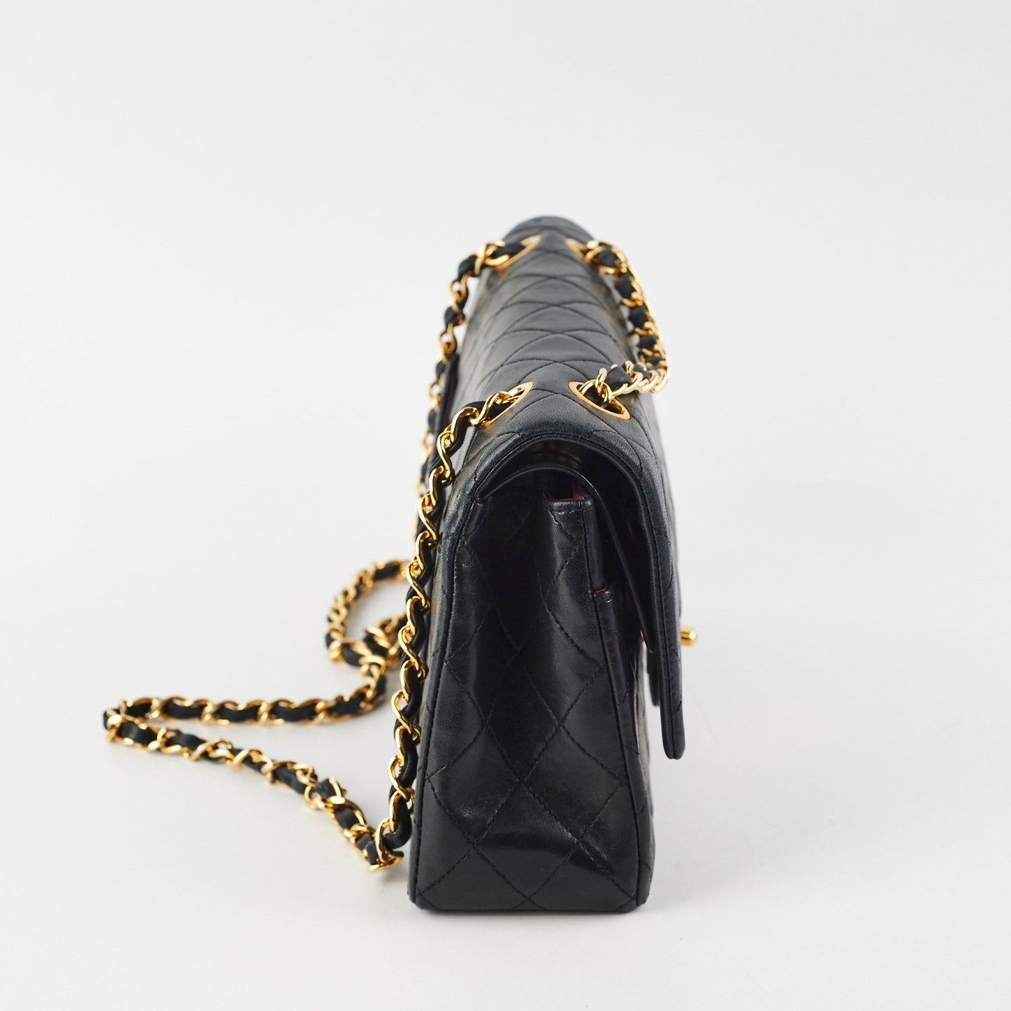 Chanel  Quilted Lambskin Medium/Large Black 24K