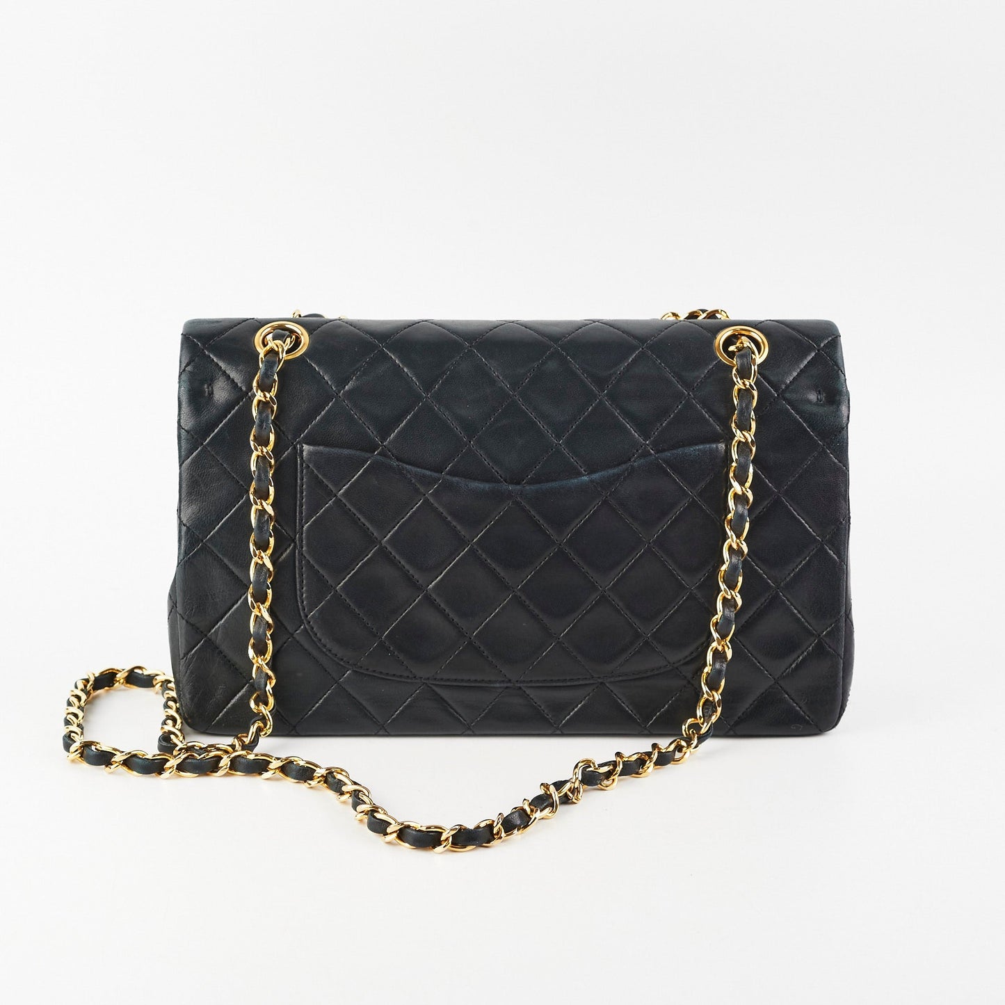 Chanel  Quilted Lambskin Medium/Large Black 24K