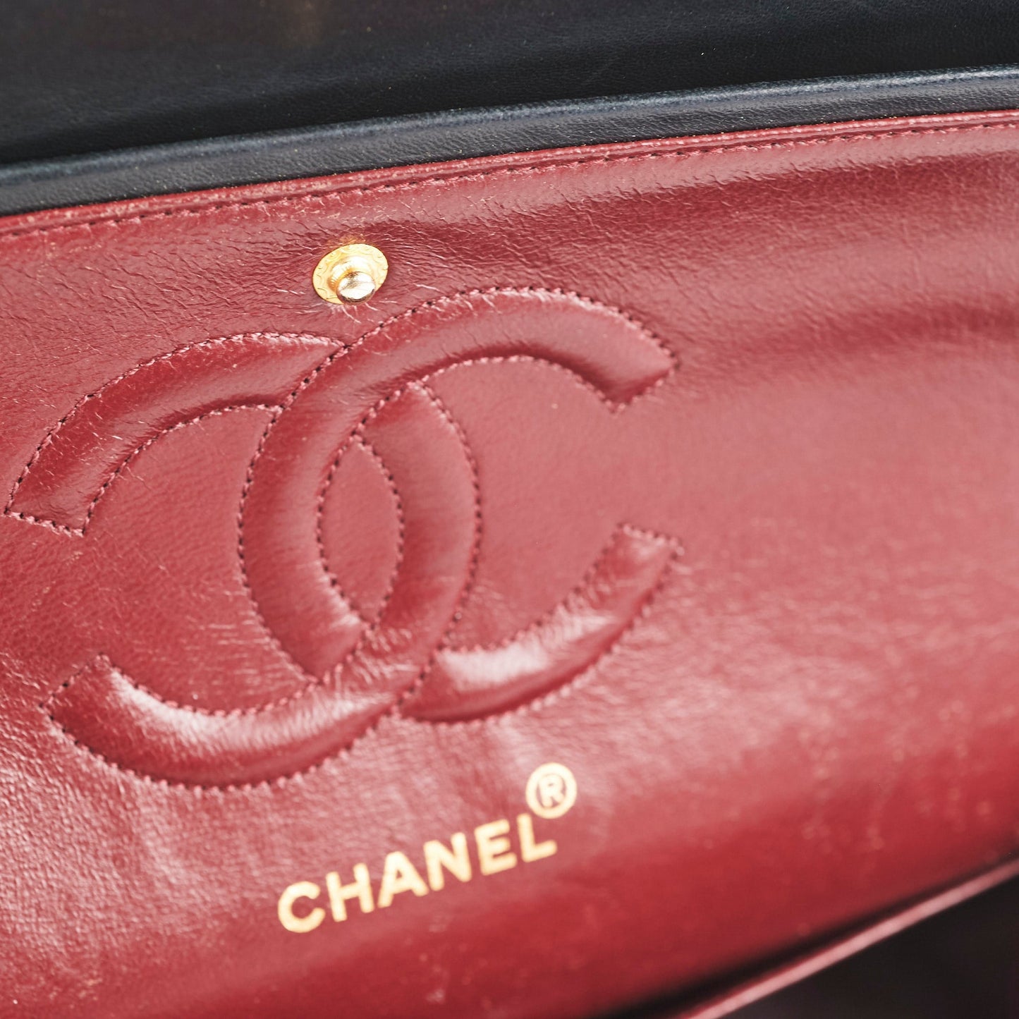 Chanel  Quilted Lambskin Medium/Large Black 24K