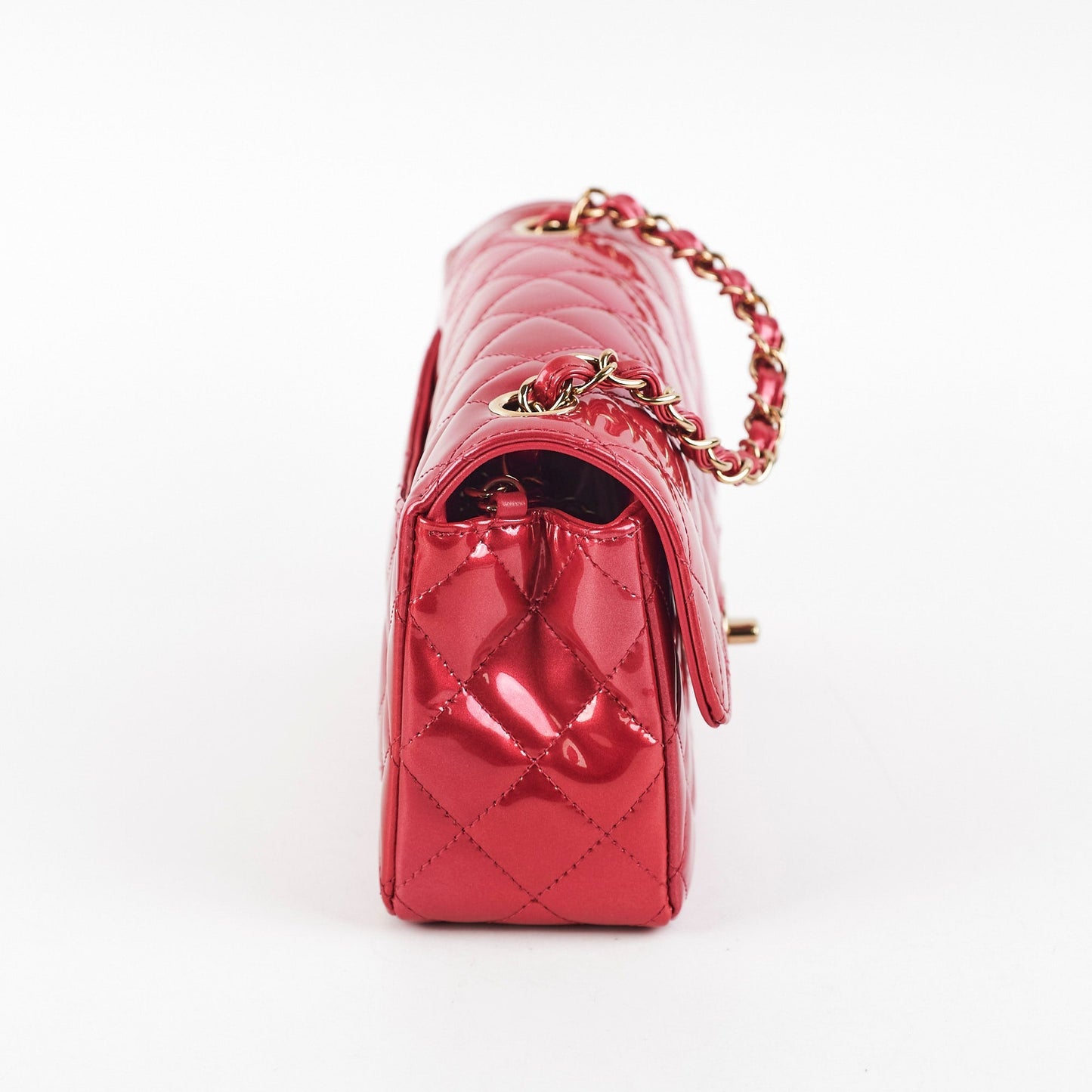 Chanel Patent Shaded Mini Rectangular Flap Bag Pink