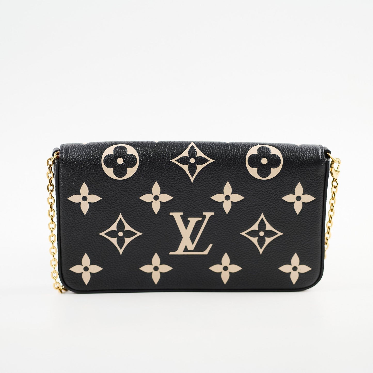 Louis Vuitton Felicie Pochette Black/Beige Empreinte Crossbody