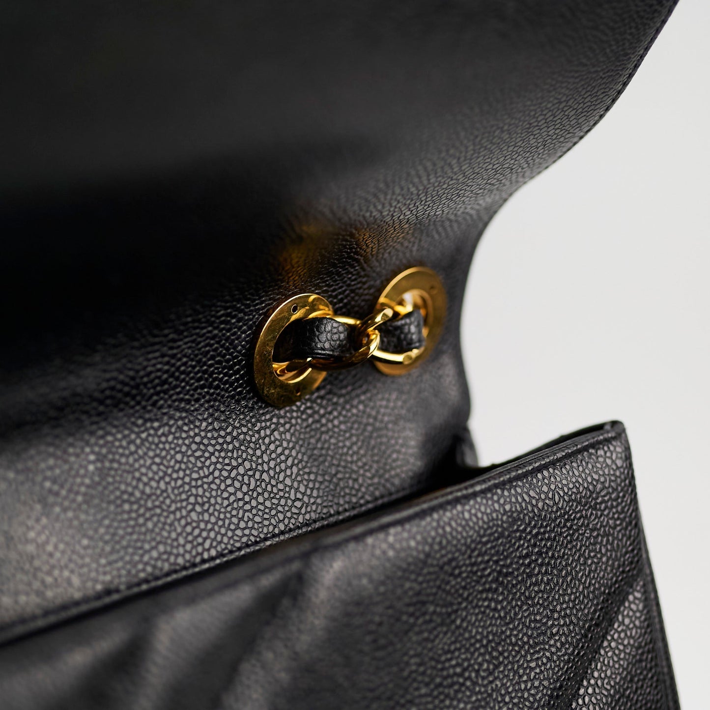 Chanel  Jumbo Single Flap Diagonal Quilted Caviar Black