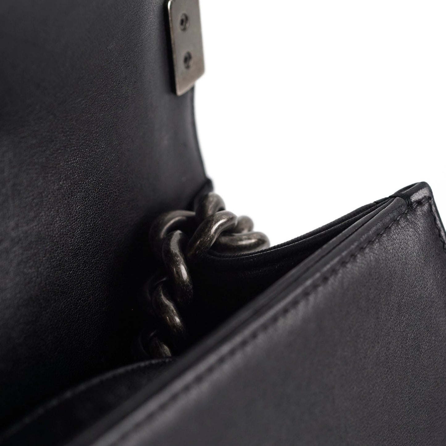 Chanel Old Medium Boy Lambskin Black