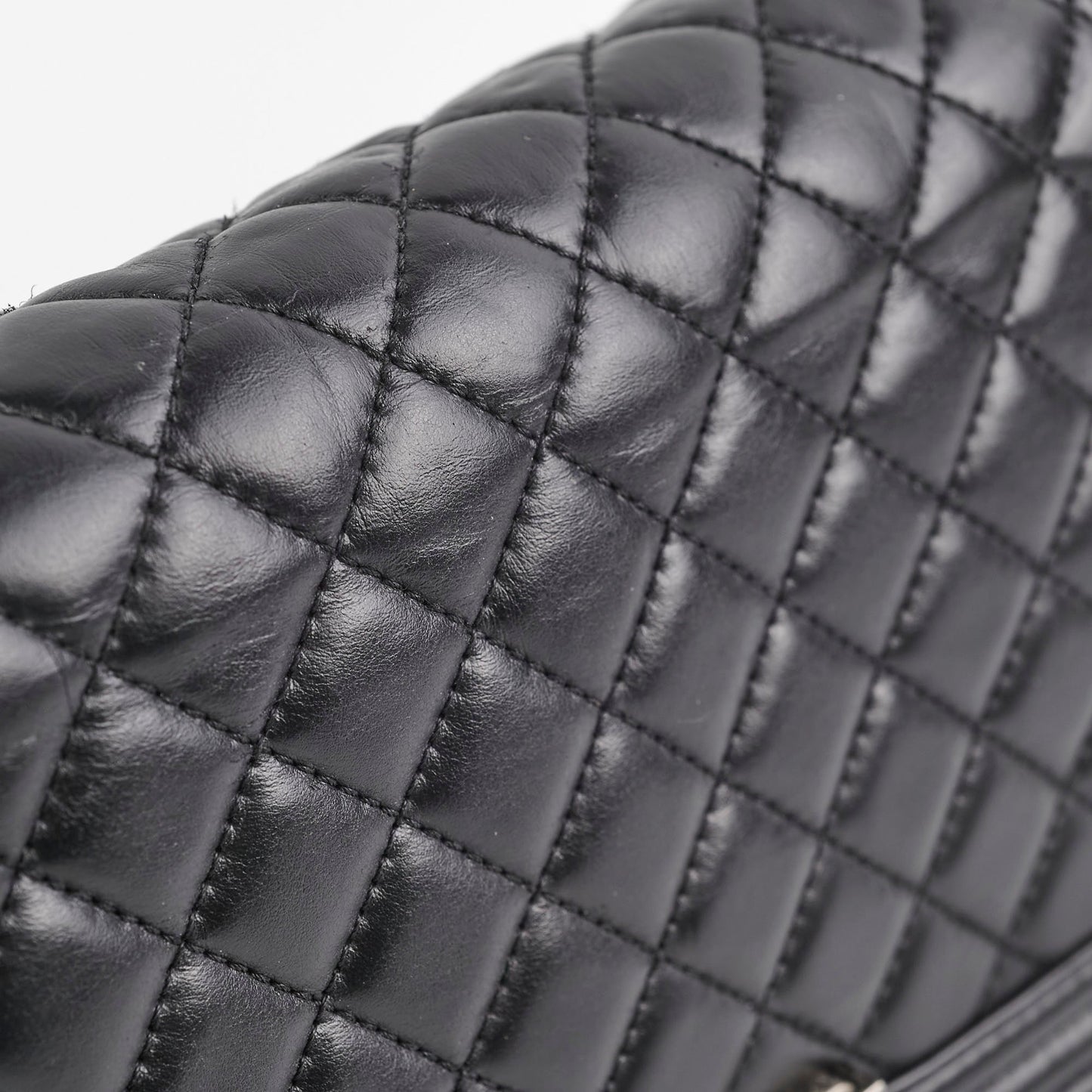 Chanel Quilted Old Medium Boy Black