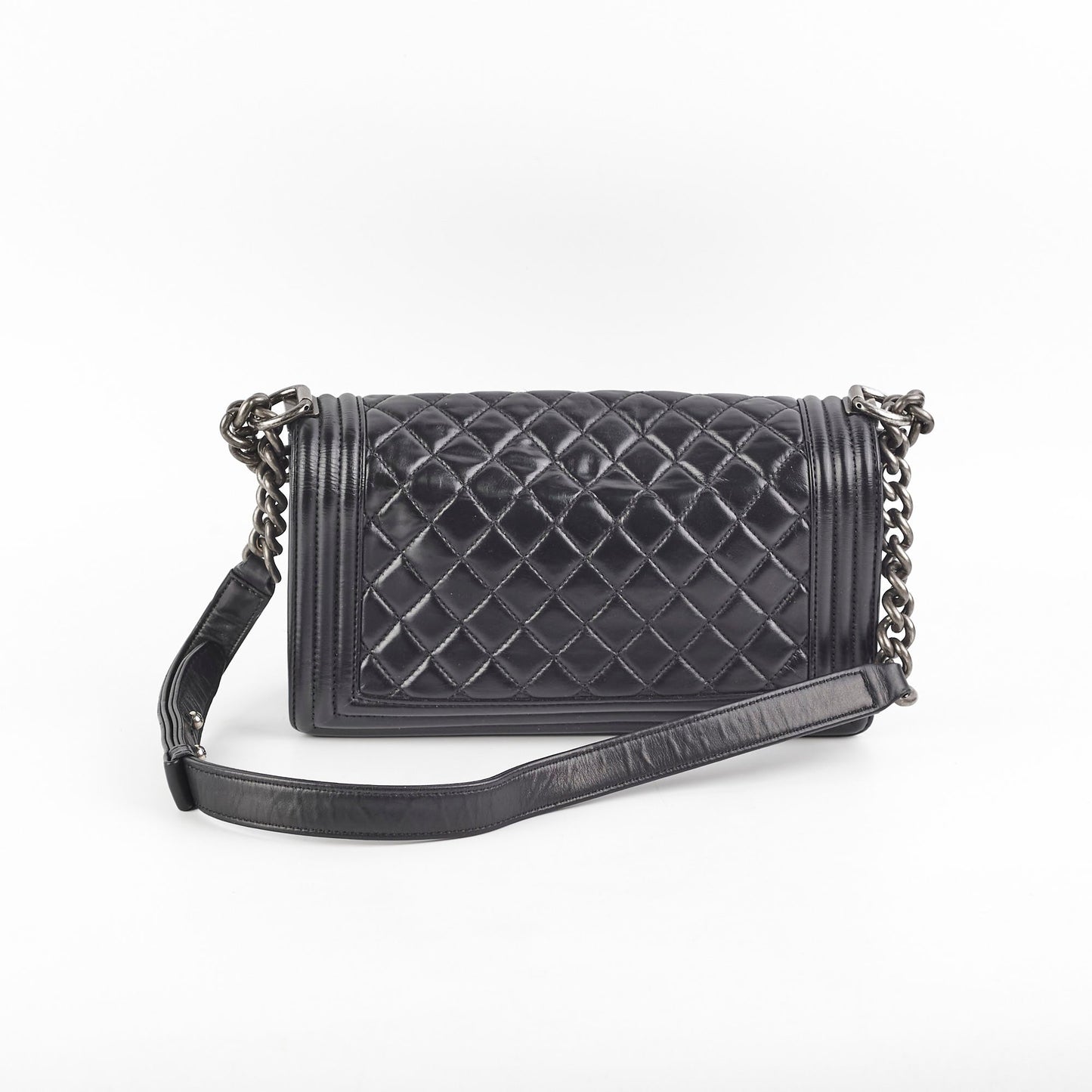 Chanel Quilted Old Medium Boy Black
