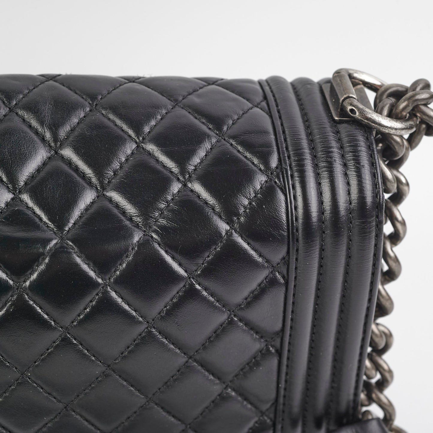Chanel Quilted Old Medium Boy Black