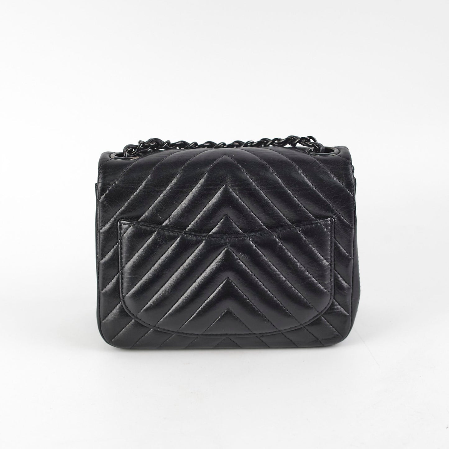 Chanel Mini Square Chevron So Black
