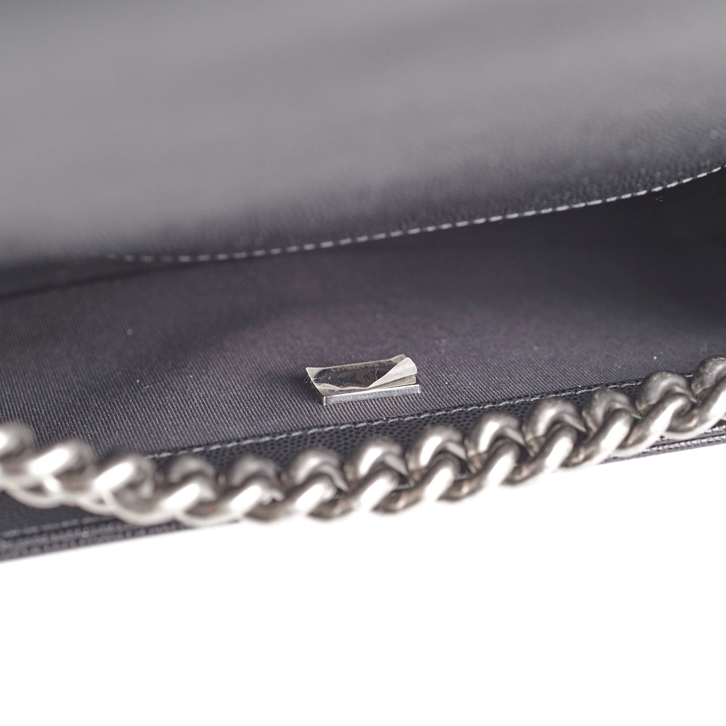 Chanel Old Medium Caviar Boy Black Microchip