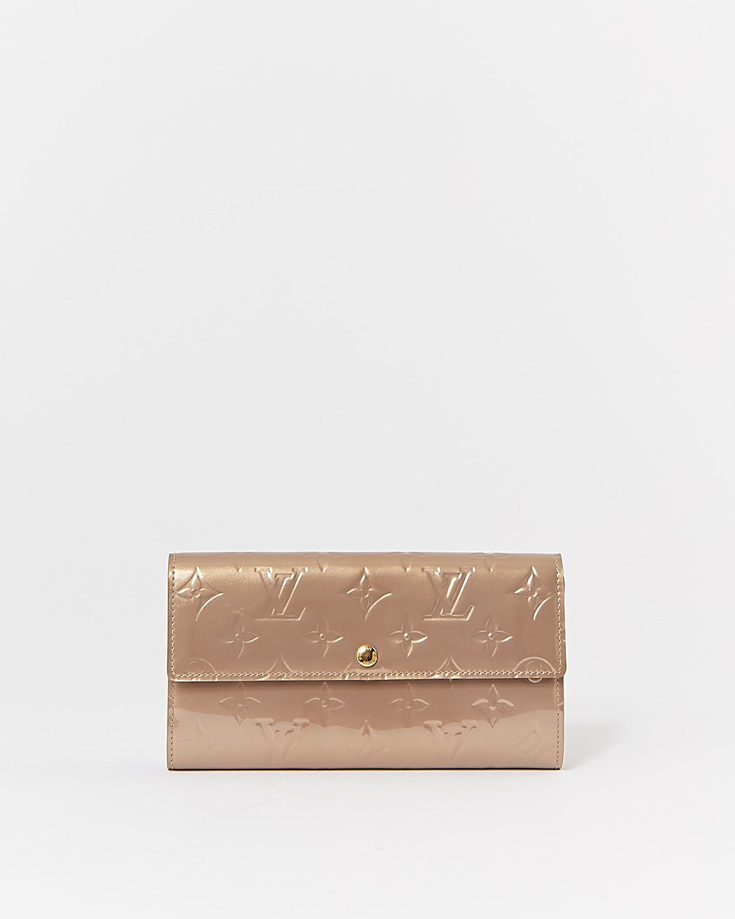 Louis Vuitton Gold Metallic Vernis Monogram Sarah Wallet