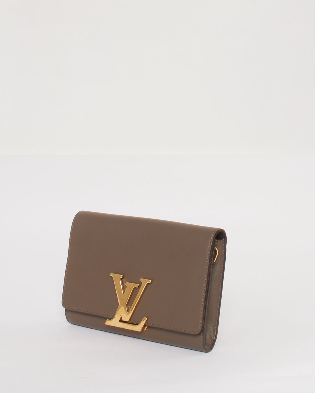 Louis Vuitton Grey Leather Chain Louise MM Bag