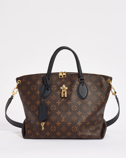 Louis Vuitton Black Monogram Canvas Flower Zip Tote MM