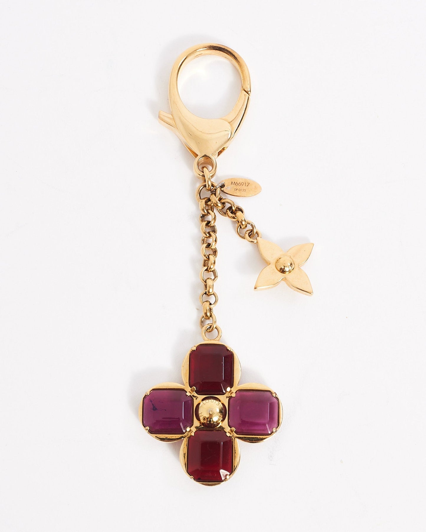 Louis Vuitton Purple/Gold Metal Flower Bag Charm