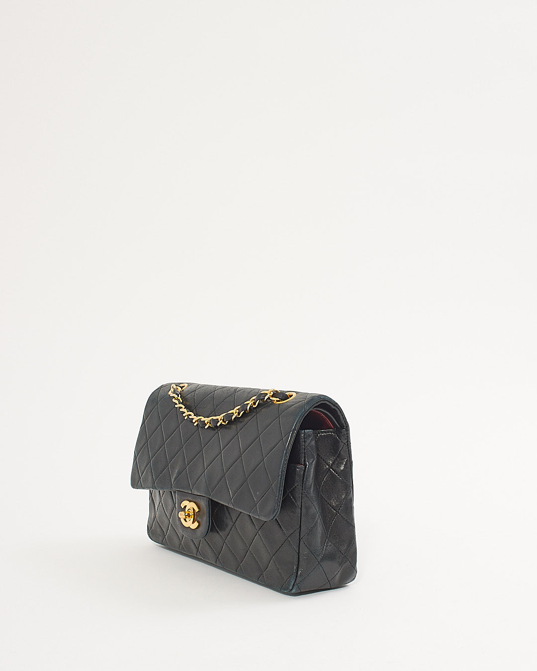 Chanel Black Lambskin   24K Gold Plated Medium Classic Double Flap Bag