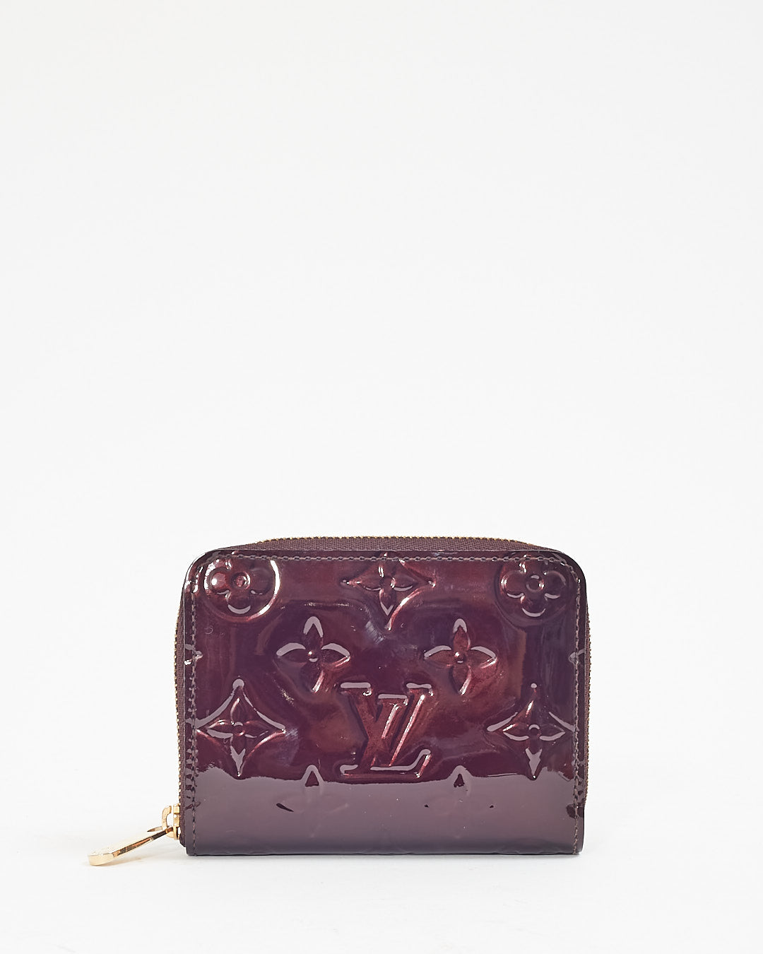 Louis Vuitton Amarante Vernis Monogram Patent Compact Zippy Wallet