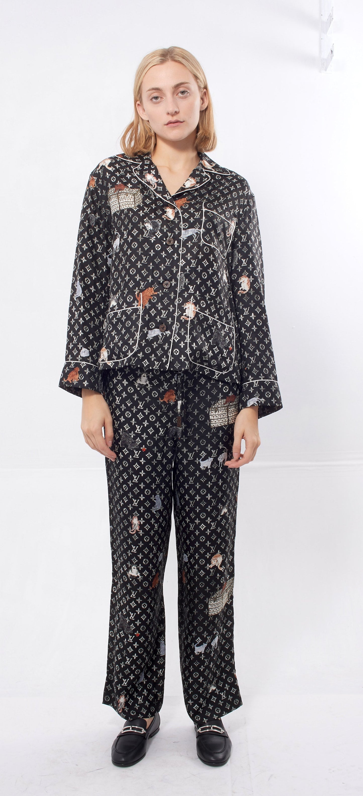 Louis Vuitton Cat & Dog Monogram Silk PJ Set - 34