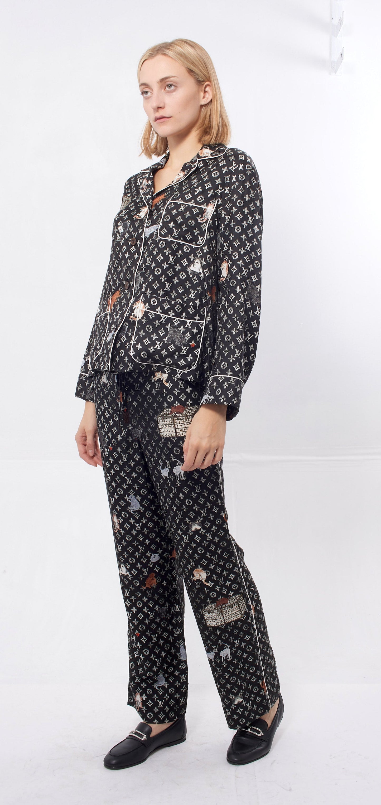 Louis Vuitton Cat & Dog Monogram Silk PJ Set - 34