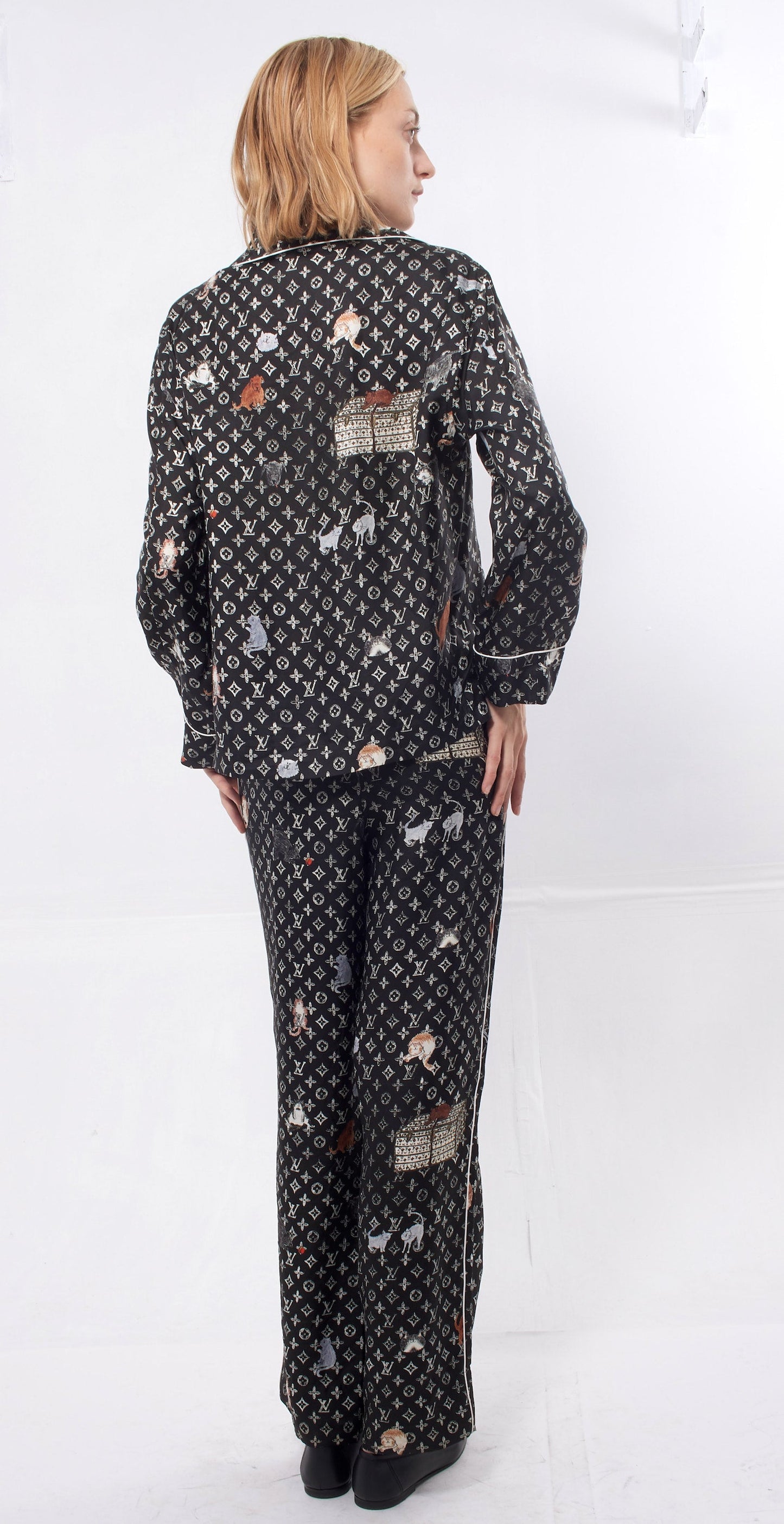 Louis Vuitton Cat & Dog Monogram Silk PJ Set - 34