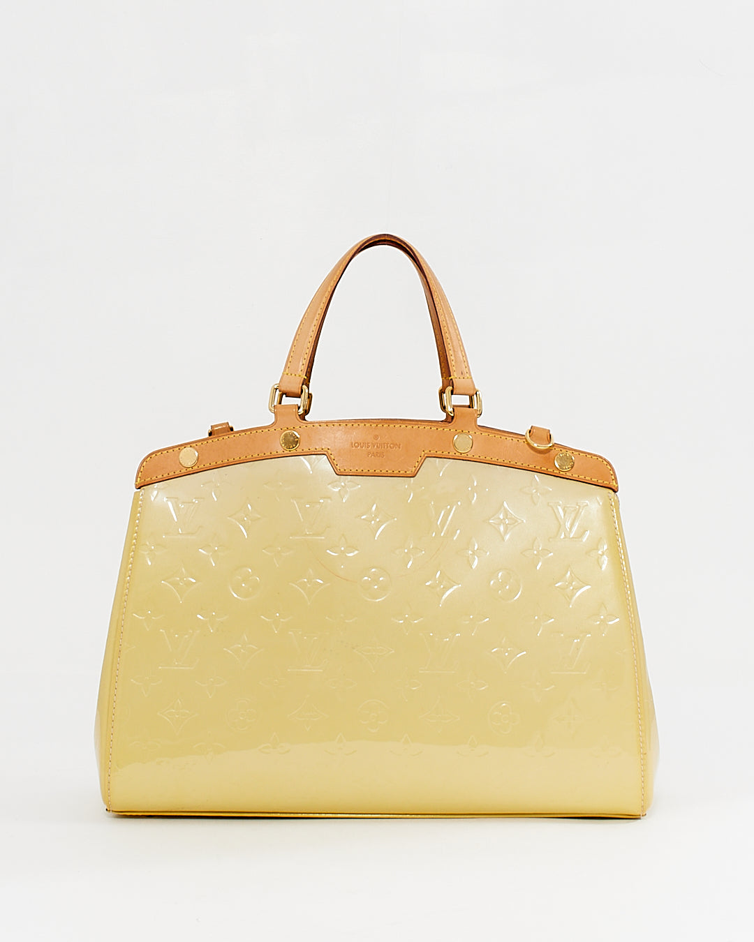 Louis Vuitton Light Yellow Patent Leather Brea GM Bag