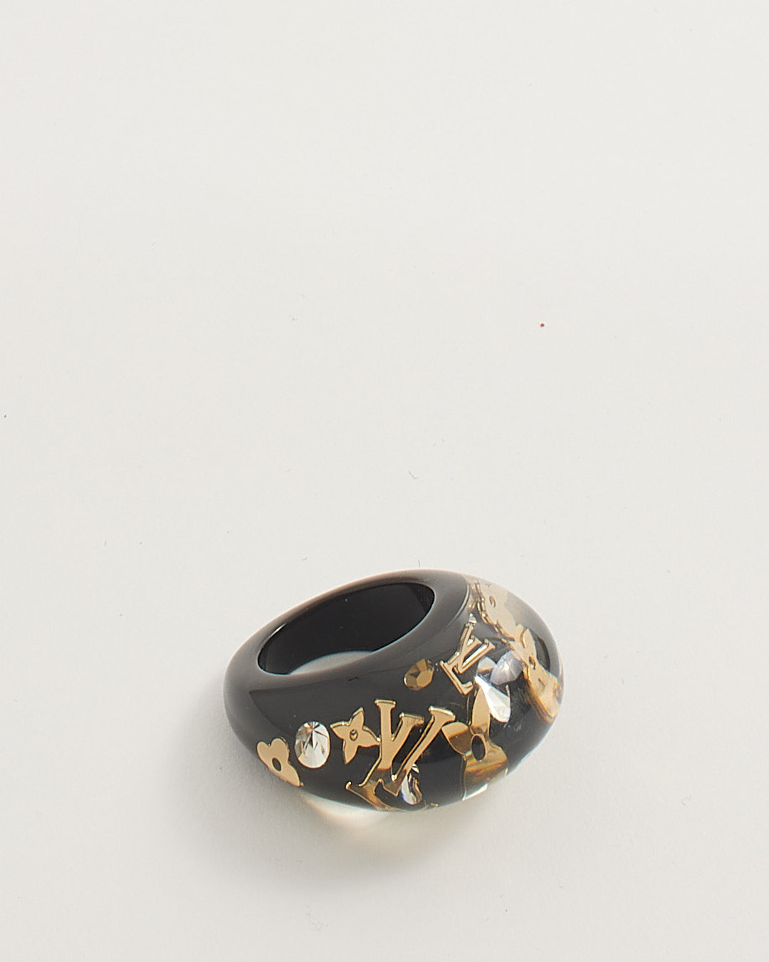 Louis Vuitton Black Resin Inclusion Ring - 6.5