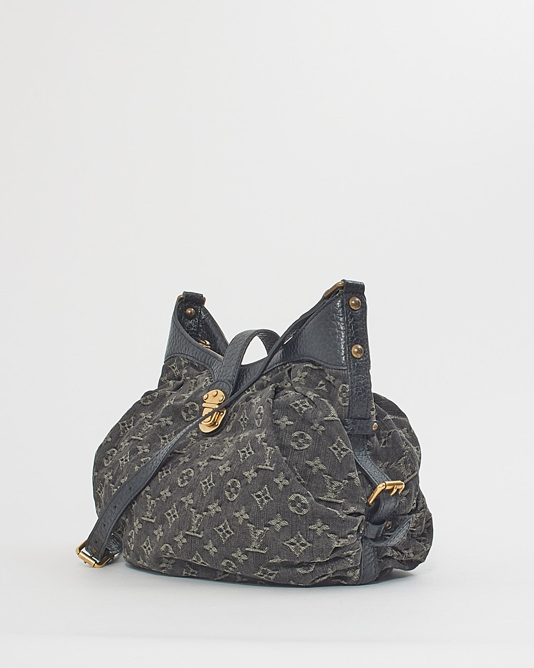 Louis Vuitton Black Monogram Denim Mahina XS Shoulder Bag