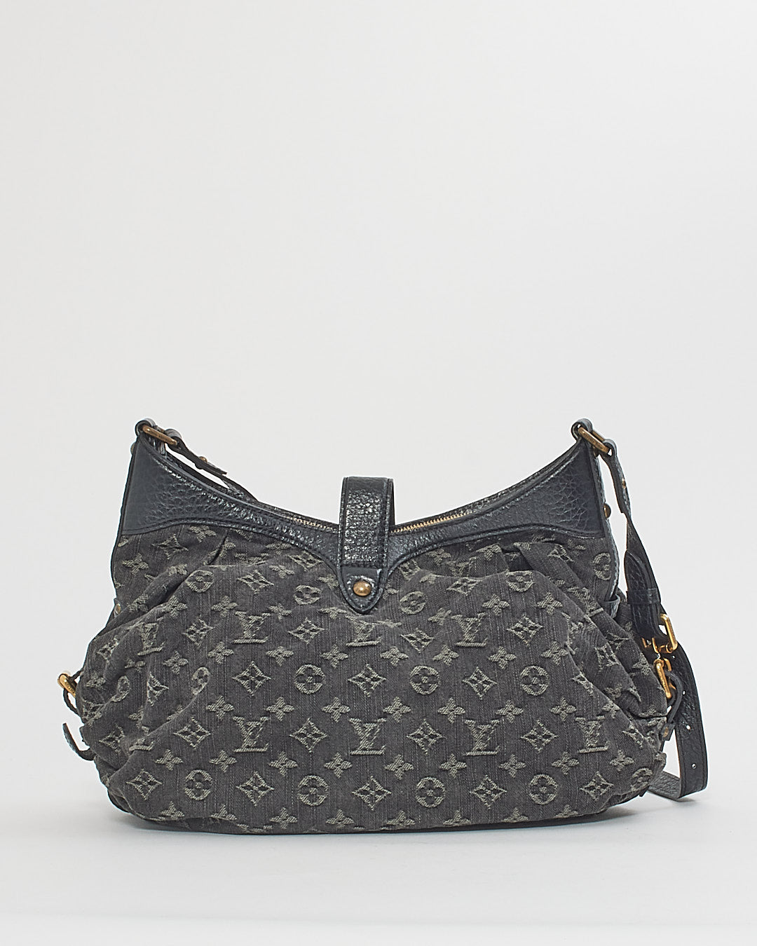 Louis Vuitton Black Monogram Denim Mahina XS Shoulder Bag
