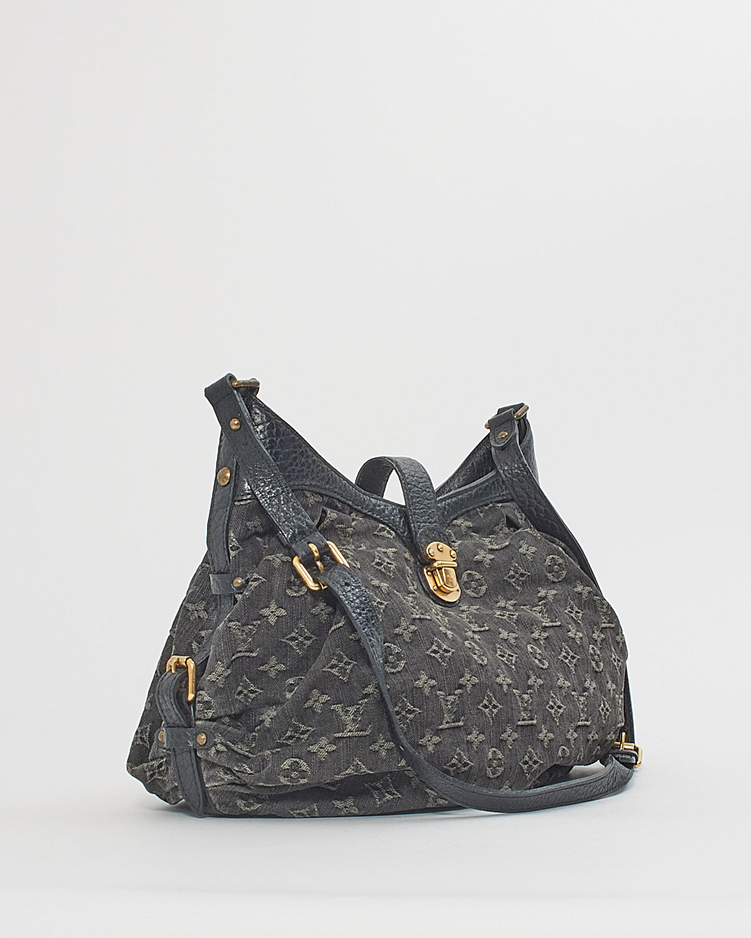 Louis Vuitton Black Monogram Denim Mahina XS Shoulder Bag